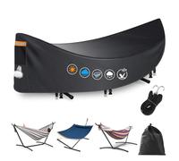 Funda impermeable para hamacas 420D, resistente para hamacas al aire libre, resistente al polvo, para hamaca, transpirable, con ventilación, banda impermeable, 3 hebillas