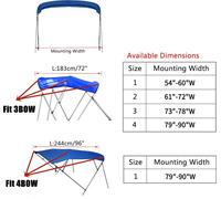 Funda impermeable y resistente a los rayos UV para embarcaciones, fabricada en lona, ideal para cubrir toldos de yates. Cuenta con cremallera sin marco y es compatible con 3 arcos de un ancho de 61 a