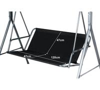 Funda negra para silla colgante de jardín – Cubierta protectora para silla colgante de 120 x 47 x 47 cm