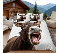 Funda Nordica Cama 180 Burro 3D Fundas Nordicas Animales Divertidos 3pcs Ropa de Cama Microfibra Suave Funda Nórdica 260x240 y 2 Funda de Almohada 50x80 cm