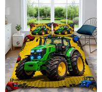 Funda Nordica Cama 180 Diseño de Tractor 3D Ropa de Cama Microfibra Suave Granja Funda de edredón 240x260 cm con Cremallera y 2 Funda de Almohada para Cama Doble