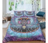 Funda Nordica Cama 80/90 Diseño de Mandala Ropa de Cama 3D Estilo BohemioMicrofibra Suave 3 Piezas Include 1 Fundas Nórdica 150x200 cm y 2 Fundas de Almohada 50x75cm E-2096