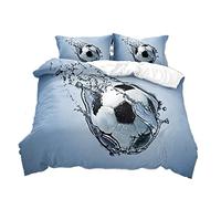 Funda Nordica Cama 90/105/135/150 Juvenil Niños Fútbol Disparo Objetivo Microfibra Fundas Edredón Nórdico con Funda de Almohada Ropa De Cama 3D 2/3 Piezas Juego De Cama (Gris,Cama 90 180x220 cm)