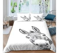 Funda Nordica Cama 90 Burro Funda Edredon 155x200 Impresión 3DEstilo Boceto Ropa de Cama Fundas de Edredón Microfibra Suave y 2 Fundas de Almohada 50x75 G/777