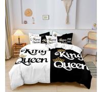 Funda Nordica King Size Juego de Cama Microfibra Suave con Fundas (Color 1,203x209cm)