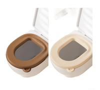 Funda para asiento de inodoro de EVA impermeable diseñada para inodoros de tamaño estándar, incluyendo modelos redondos ovalados y alargados (marrón + blanco)