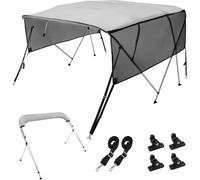 Funda para barco tipo Bimini con 4 arcos, para embarcaciones con una anchura de instalación de 231–244 cm. Fabricada en poliéster 600D, con cubierta y paredes laterales de malla desmontables. Impermea