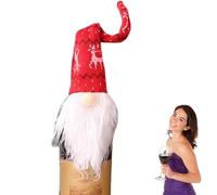 Funda para botella de vino, cubierta de botella, envoltura de botella de vino de Navidad, funda creativa para botella de vino, decoración de Navidad, cubierta de envoltura de botella festiva, soporte
