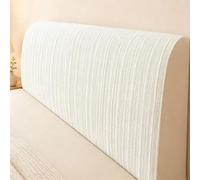 Funda para cabecera de Cama de Tela de Seda Helada de Color sólido, Funda para cabecera para Camas Individuales, Dobles y tamaño King, Cubierta Decorativa Antipolvo - White|| 220cm