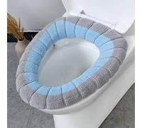 Funda para calentador de asiento de inodoro con asa, tela acrílica, lavable, elástica, se adapta a asientos ovalados y alargados, varios colores, 30 x 30 cm, accesorio de baño aislante suave para