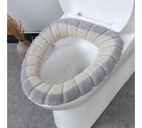 Funda para calentador de asiento de inodoro con asa, tela acrílica, lavable, elástica, se adapta a asientos ovalados y alargados, varios colores, 30 x 30 cm, accesorio de baño aislante suave para
