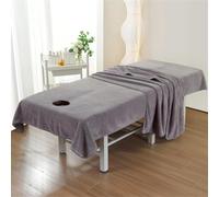 Funda Para Camilla De Masaje Con Orificio Facial,Funda De Cama De Masaje,Funda Para Mesas De CosméTicos Y Bancos De Terapia Para Camilla De SPA,SalóN De Belleza (Gris,Sabanas 200x100cm Con Orificio)