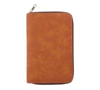 Funda para carpeta de cuaderno con 6 anillas y cierre de cremallera, color | Bolsillo para tarjetas de piel sintética y ranura elástica para bolígrafo para carpetas de papel de recambio
