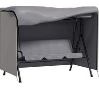 Funda para columpio de jardín, cubierta protectora para columpio tipo "Hollywood", capota, impermeable, protección solar, tela Oxford, color gris, dimensiones: 205 x 124 x 164 cm
