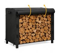Funda para Leñero para höfats | Bowl Firewood Rack | Ø63 × 24 cm, con Apertura Frontal Enrollable, Asas Laterales y Cordón Ajustable, Plegable para Exterior, Negra
