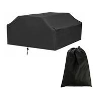 Funda para Mesa de Picnic de Tela Oxford 210D: Impermeable, Resistente a los Rayos UV y al Viento - Protector para Bancos de Jardín, Patio y Exteriores (Todas las Estaciones)(Negra,185x150x80cm)