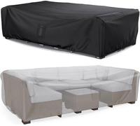Funda para muebles de jardín resistente al invierno (250 x 210 x 90 cm), fabricada con un tejido Oxford 600D de alta resistencia. Impermeable, resistente a los rayos UV, con respiraderos para mesas y 