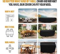 Funda para muebles de jardín, tela Oxford 420D, impermeable para muebles de jardín, cubierta protectora, ideal para muebles de jardín, resistente al invierno, funda para mesa de jardín, resistente al 