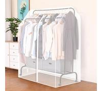 Funda para perchero de doble polo, protector a prueba de polvo, transparente para un fácil acceso, se adapta a barras altas y bajas