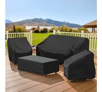Funda para silla de exterior y funda para mesa de sofá, protección para muebles de jardín contra la lluvia, la nieve y el polvo black