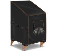 Funda para sillas de jardín, apilable - Impermeable, 70x90x80/120 cm - Negra, tejido Oxford 420D