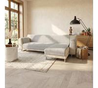 Funda para sofá Antideslizante Comfort con Chaise Longue Derecha y reposabrazos Laterales, Fabricada en Italia, Funda para sofá de 290 cm, Color Beige