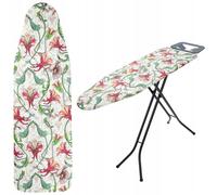 Funda para tabla de planchar KADAX con cordón, 112x32 cm, flores rojas
