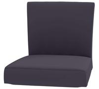 Funda para taburete con respaldo, ancho de asiento de 48 cm, algodón, color gris