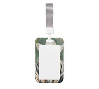 Funda protectora de plástico duro para tarjetas de identificación, diseño de vaquera con pelo rubio largo para enfermeras y oficina