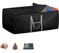 Funda protectora para cojines de jardín - Impermeable - 1 unidad - Negra - Oxford - 125x80x60 cm