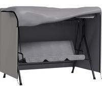 Funda protectora para columpio de jardín, cubierta para columpio tipo "Hollywood", cubierta impermeable, protección solar, material Oxford, color gris, dimensiones: 205 x 124 x 164 cm