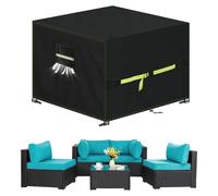 Funda protectora para muebles de jardín, resistente al invierno, de 420D Oxford, para muebles de jardín, 135x135x75 cm. Cubierta para mesa con orificios de ventilación, impermeable y resistente a los
