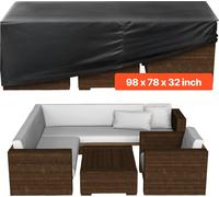 Funda protectora para muebles de terraza y jardín de la marca VEVOR, fabricada en tela Oxford 420D, impermeable y rectangular. Ideal para cubrir mesas de terraza de cualquier clima, con sistema de ven