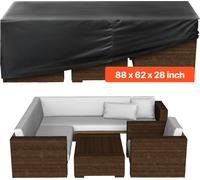 Funda protectora para muebles de terraza y jardín de la marca VEVOR, fabricada en tela Oxford 420D, impermeable y rectangular. Ideal para cubrir mesas de terraza de cualquier clima, con sistema de ven