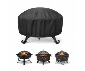 Funda Redonda para brasero para vidaXL España Fire Bowl Series 2019-2026 | Funda redonda de tela Oxford con interior plateado costuras reforzadas y cordón inferior ajustable