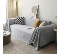 Funda Sofá Manta Chenilla Grande 1/2/3/4 Plazas Color Sólido Plaid Manta Cama Multiusos Colcha Sofa Chaise Long Niños Mascota Protector Sofa Adecuado Para Todas Las Estaciones (Gris,130x180cm)