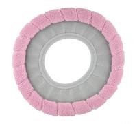 Funda suave lavable para asiento de inodoro, cojín de poliéster cálido para inodoros redondos y ovalados, tapete reutilizable para tapa de baño de 30 x 30 cm (gris y rosa)