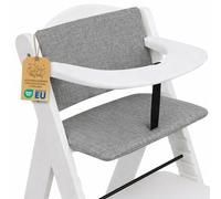 Funda trona universal 2 piezas - cojin para de tronas fundo silla para niños y niñas para Hauck y Stokke comer Cojín para silla infantil con revestimiento impermeable Oeko-Tex Gris