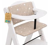 Funda trona universal 2 piezas - cojin para de tronas fundo silla para niños y niñas para Hauck y Stokke comer Cojín para silla infantil con revestimiento impermeable Oeko-Tex Beige