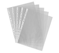 Fundas A4 de plástico transparente Gemlady, 100 unidades, perforadas, para guardar documentos, para carpetas de anillas, fundas de archivos transparentes