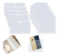 Fundas adhesivas - Protector de documentos a prueba de polvo | 10 titulares de etiquetas para tarjetas, ideal para el hogar, oficina, carpeta de cuaderno, estante