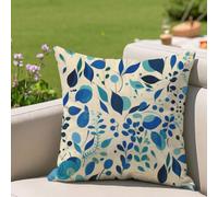 Fundas Cojines 45x45 cm Beige Cojines Sofa Juego De 1 Exterior Impermeable Funda Cojin Azul Lino Cushion Covers con Cremallera Invisible, Modernas Decorativos Jardin Terraza Patio Silla 2h-702