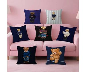 Fundas de Almohada Decorativas de Felpa con Diseño de Oso Adorable, para Sofá, Impresión a Doble Cara, Felpa Corta z10 30x30 cm