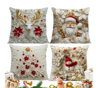 Fundas de almohada navideñas de 45,7 x 45,7 cm, bonitas y de granja | Funda de almohada de Navidad para dormitorio, balcón, sofá, cama, hogar, oficina, cafetería, interior de coche