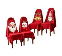 Fundas de asiento para sillas de comedor, 4 unidades, , divertidas | Fundas de asiento de comedor para salón, dormitorio, oficina, granja, terraza, jardín, fiesta, interior y exterior