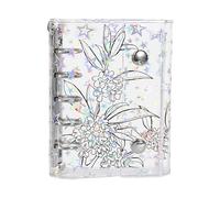 Fundas de encuadernación - Libro de pegatinas transparente | Carpeta extraíble A7 M5 con fundas , PVC 65 G 89 G | 14,5 x 11,5 cm grande organizador de tarjetas con patrón de estrellas y