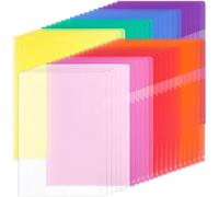 Fundas de plástico transparentes, formato A4, 42 unidades, 8 colores, para uso escolar y de oficina