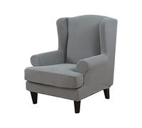 Fundas elásticas de 2 Piezas para sillones orejeros. | Fundas protectoras para sofás y sillones, color gris.