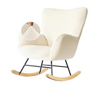 Fundas elásticas for Mecedora, Fundas for Mecedora, sillón de Lactancia, escandinava, sillón,(Beigewhite,2PCS)