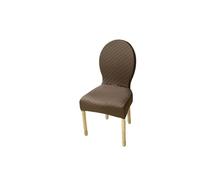 Fundas Elásticas para Sillas De Comedor - Conjunto Piezas Protectoras Antimanchas Y Antideslizantes para Respaldo Ovalado Lavables Ajustables (No Incluye Silla)(Brown,6PS Large)